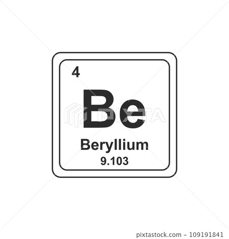 Beryllium Periodic table chemical symbol Beryllium Periodic table chemical symbol 109191841