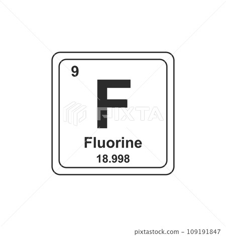 Fluorine Periodic table chemical symbol 109191847