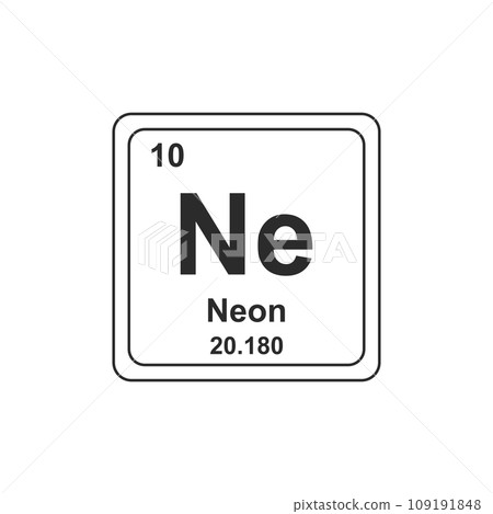 Neon Periodic table chemical symbol Neon Periodic table chemical symbol 109191848