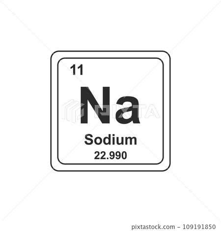 Sodium Periodic table chemical symbol Sodium Periodic table chemical symbol 109191850