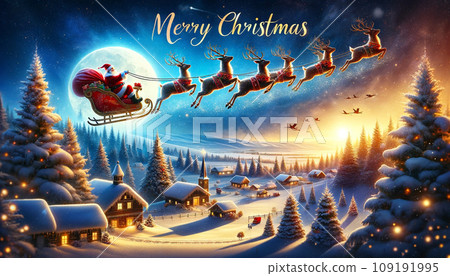 Santa Claus appears on Christmas night Santa Claus appears on Christmas night 109191995