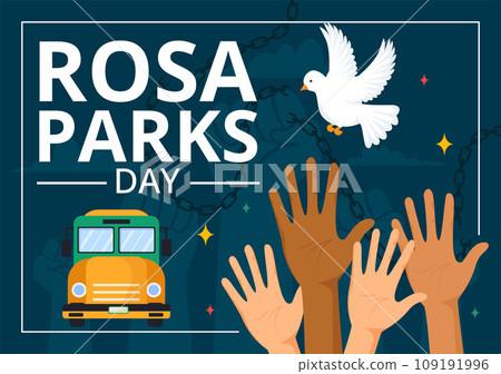 Rosa Parks Day Vector Illustration with the First Lady of Civil Rights, Handcuff and Bus in National Holiday Celebration Flat Cartoon Background Rosa Parks Day Vector Illustration with the First Lady of Civil Rights, Handcuff and Bus in National Holiday Celebration Flat Cartoon Background 109191996