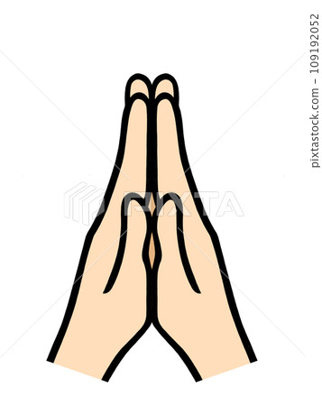 Illustration of both hands with palms together 109192052