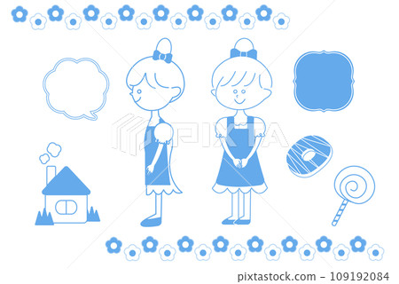 Girl at the coffee shop (blue) 109192084