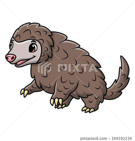 Cute pangolin cartoon on white background 109192216