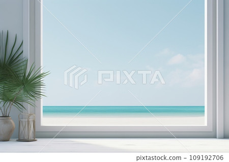 Scenery seen from the window AI generated image AI image 109192706