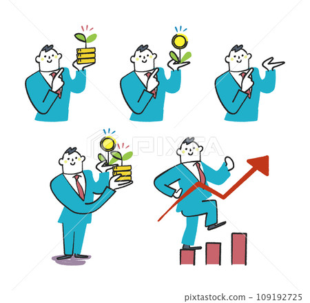 Business person explaining financial technology set illustration material Business person explaining financial technology set illustration material 109192725