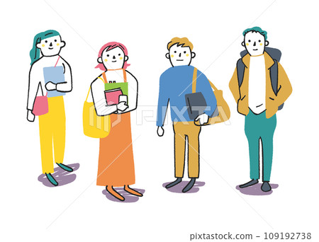 Young people student set illustration material 109192738