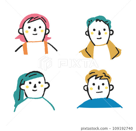 Young people student set illustration material 109192740