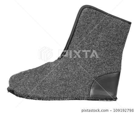 Felt boots isolated on a white background. Valenok isolated on white 109192798