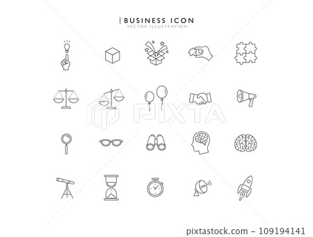 Marketing information pictogram icon material illustration set 109194141