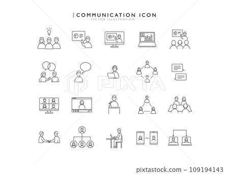 Communication pictogram icon material illustration set 109194143