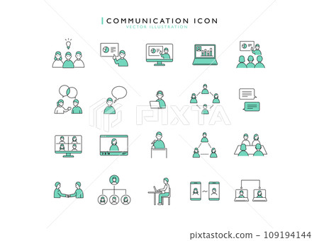 Communication pictogram icon material illustration set 109194144
