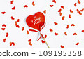 Red Big heart that says I love you on a white background 109195358