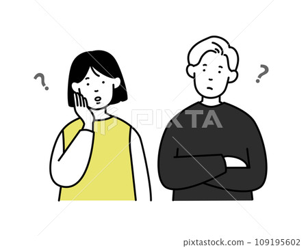 情侶思考的插畫素材 情侶思考的插畫素材 109195602