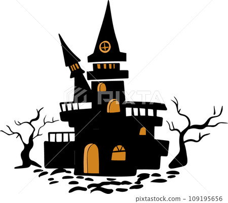 Haunted house on white background 109195656