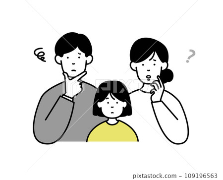 Illustration material of a thinking family Illustration material of a thinking family 109196563