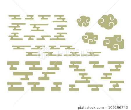 [No main line] Japanese style material set of various e-haze and clouds 109196743