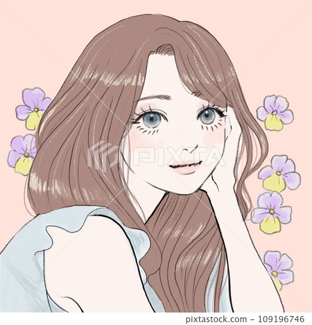 微笑與面頰的婦女 109196746