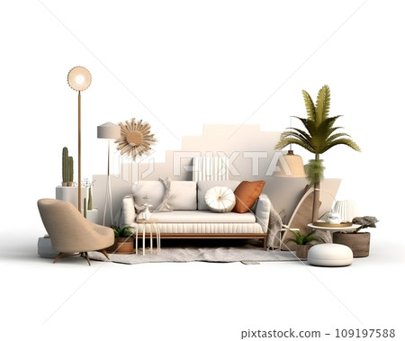 interior design concept home modern architecture furniture object idea generative Ai. interior room house decoration apartment background style illustration project creative. interior architect. 109197588