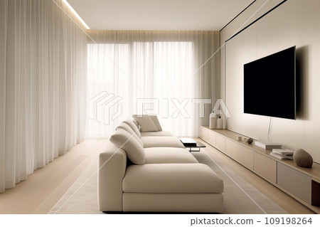 壁掛電視和沙發 AI 生成影像 AI 影像 109198264