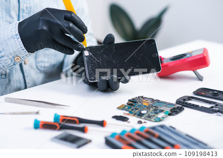 Broken smart phone Broken smart phone 109198413