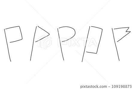 Loose simple flag set line drawing Loose simple flag set line drawing 109198873