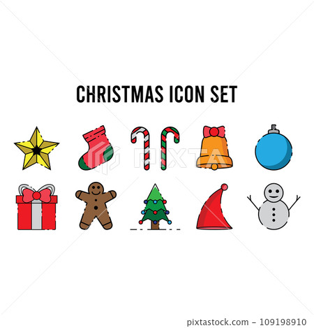 christmas icon set vector 109198910
