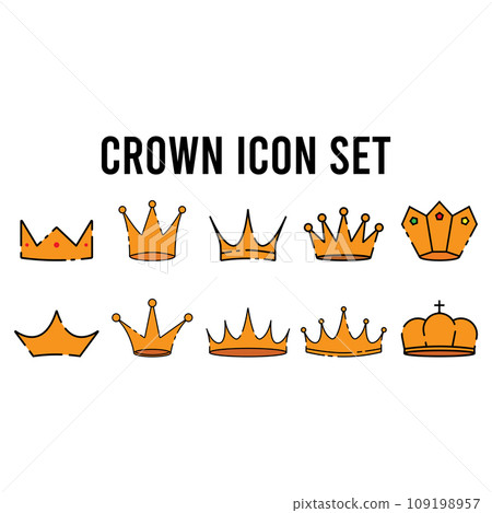 crown icon set vector 109198957