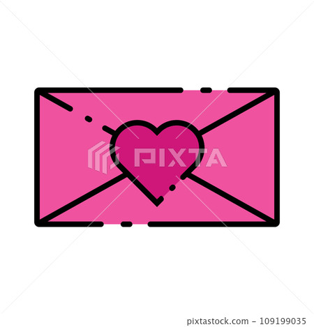 Valentine's Day love letter icon vector 109199035