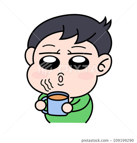 男孩喝熱飲 男孩喝熱飲 109199290