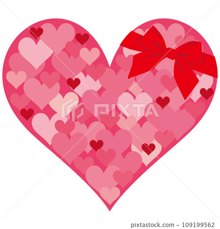 Vector illustration of cute heart with ribbon 109199562