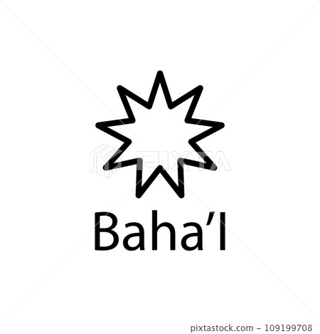 Bahai religious symbol icon vector Bahai religious symbol icon vector 109199708