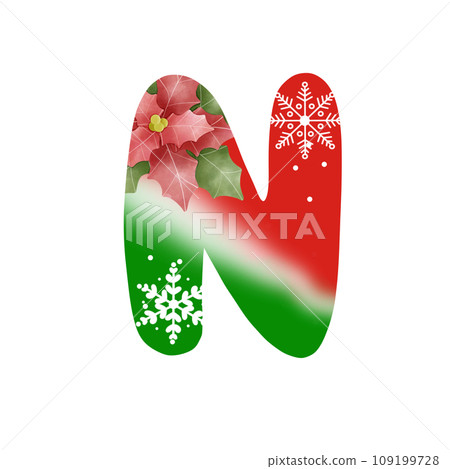 Color alphabet letter N Color alphabet letter N 109199728