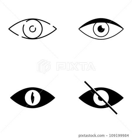 set of eye icons vector 109199984