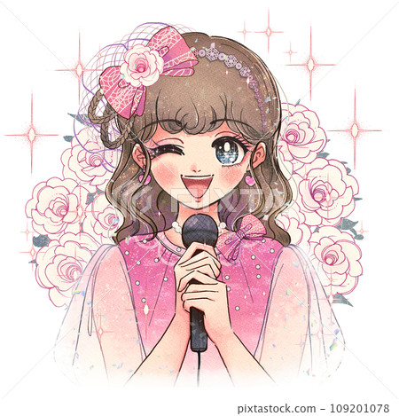 昭和偶像黃金時代的人氣少女插畫 109201078