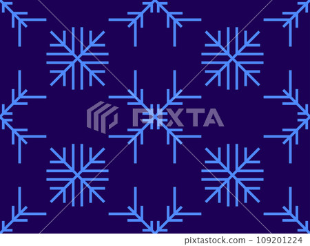 Winter seamless pattern with snowflakes. Christmas and New Year background with geometric snowflakes of different shapes. Design for wallpaper, banners and posters. Vector illustration Winter seamless pattern with snowflakes. Christmas and New Year background with geometric snowflakes of different shapes. Design for wallpaper, banners and posters. Vector illustration 109201224