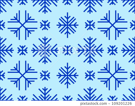 Winter seamless pattern with snowflakes. Christmas and New Year background with geometric snowflakes of different shapes. Design for wallpaper, banners and posters. Vector illustration Winter seamless pattern with snowflakes. Christmas and New Year background with geometric snowflakes of different shapes. Design for wallpaper, banners and posters. Vector illustration 109201226