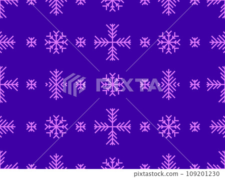 Winter seamless pattern with snowflakes. Christmas and New Year background with geometric snowflakes of different shapes. Design for wallpaper, banners and posters. Vector illustration 109201230