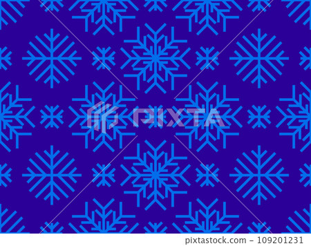 Winter seamless pattern with snowflakes. Christmas and New Year background with geometric snowflakes of different shapes. Design for wallpaper, banners and posters. Vector illustration Winter seamless pattern with snowflakes. Christmas and New Year background with geometric snowflakes of different shapes. Design for wallpaper, banners and posters. Vector illustration 109201231