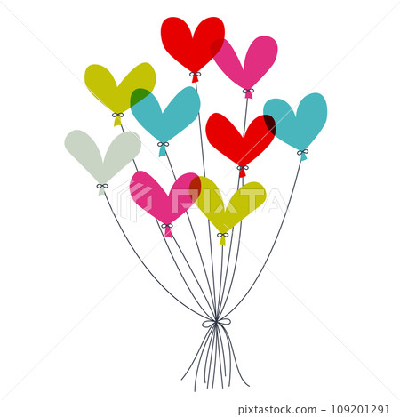 一堆五顏六色的心型氣球 109201291