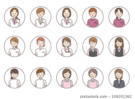Icon set of people working in medical institutions 109201362
