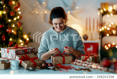 woman preparing  presents 109201506