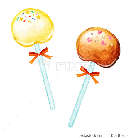 手繪棒棒糖巧克力插畫 109201634