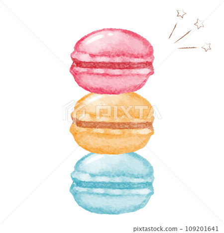 手繪三色馬卡龍插畫 109201641