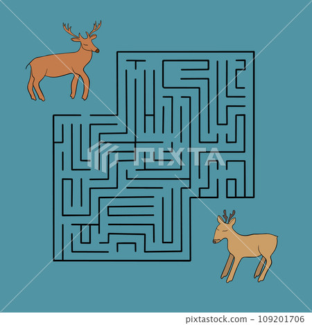 Vector isolated illustration of maze for kids. Tasks for preschool children. Vector isolated illustration of maze for kids. Tasks for preschool children. 109201706