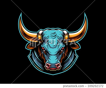Generative ai angry bull animal mascot. Ai generated tattoo character. Ferocious and fiery creature embodies strength and determination with its sharp horns, symbol of unwavering resolve and power Generative ai angry bull animal mascot. Ai generated tattoo character. Ferocious and fiery creature embodies strength and determination with its sharp horns, symbol of unwavering resolve and power 109202172