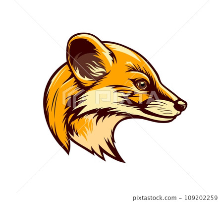 Generative ai marten animal mascot. Ai generated character head. Agile, spirited, and full of charm creature, represents energy and determination, embodying competitive spirit for team or club team 109202259