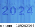 2024, Number 2024 on blue background. Happy New Year 109202394