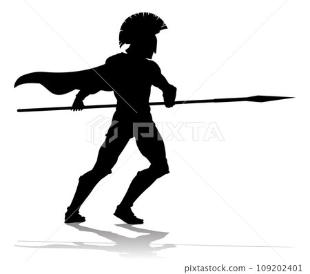 Spartan Silhouette Gladiator Trojan Greek Warrior 109202401